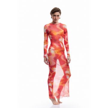 Rochie maxi cu aspect transparent