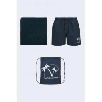 Set de pantaloni scurti de baie - prosop de plaja si rucsac - 3 piese