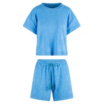 Set de pantaloni scurti si tricou din material terry