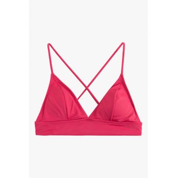 Sutien de baie cu cupe triunghiulare si model uni