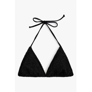 Sutien de baie cu cupe triunghiulare si model uni