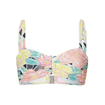Bustiera de baie  model cu flori - multicolor - L - cu bretele reglabile