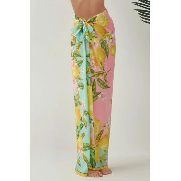 Cover-Up plaja -  Maxi imprimat - galben -