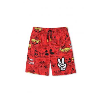 Pantaloni scurti de baie baieti  W60505 - Poliester - Rosu