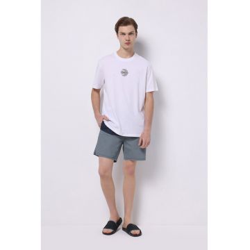 Pantaloni scurti de baie cu design in doua nuante
