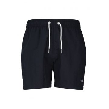 Pantaloni scurti de baie cu model uni si talie ajustabila