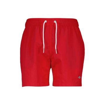 Pantaloni scurti de baie cu model uni si talie ajustabila