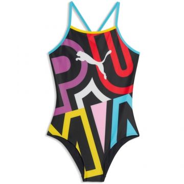 Costum de baie copii Puma Swim Girls Placed Print Swimsuit 1p 94752401