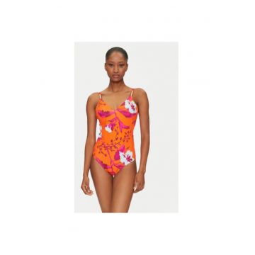 Costum de baie dama  C16VUF A01 - Poliamida/Elastan - Portocaliu