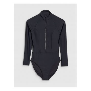 Costum de baie dama  cu maneca lunga - negru - elastan