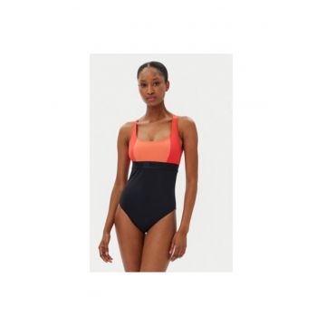 Costum de baie dama  ERJX103711 - Poliamida/Elastan - Negru/Rosu