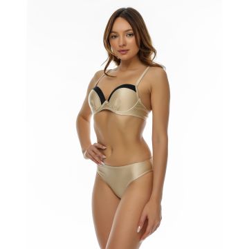 Costum de baie doua piese cu slip clasic Geneva Crem