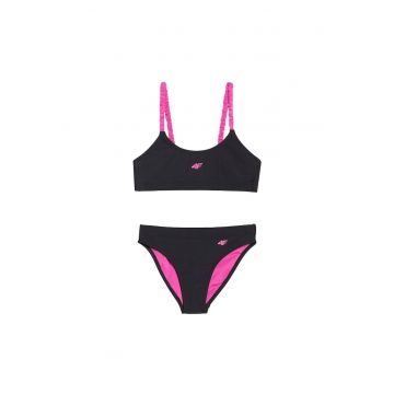 Costum de baie fete  2 piese - roz/negru -