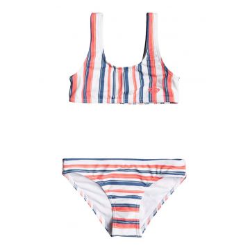 Costum de baie in doua piese cu model in dungi Surf Fee