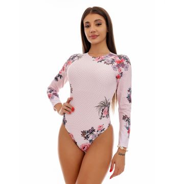 Costume de baie cu maneca lunga Esmeralda Roz