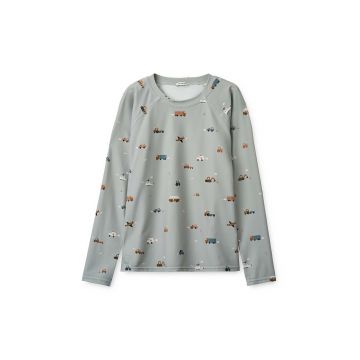 Liewood longsleeve de baie pentru copii culoarea gri Liewood longsleeve de baie pentru copii culoarea gri