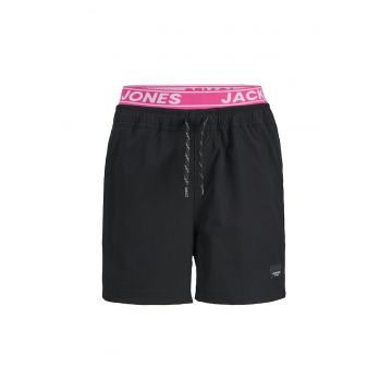 Pantaloni scurti de baie baieti Jack Jones Junior - 12273848 - Poliester reciclat/Poliester - Negru