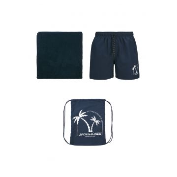 Pantaloni scurti de baie baieti Jack Jones Junior - 12283797 - Poliester reciclat/Poliester - 128 CM - Bleumarin