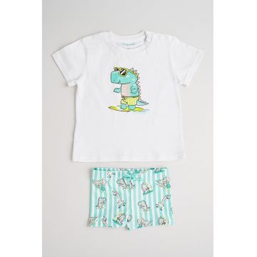 Set de tricou cu si pantaloni scurti de baie cu imprimeu - 2 piese
