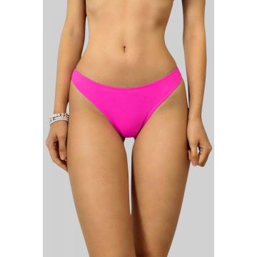 Slip de baie dama, INAJOY, cu talie medie si croi brazilian, Fucsia