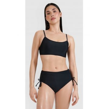 Slip de bikini  negru - elastic - cu talie inalta - pentru femei - sintetic Slip de bikini  negru - elastic - cu talie inalta - pentru femei - sintetic