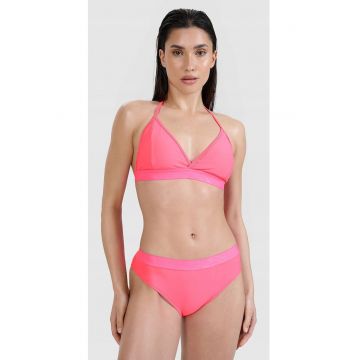 Top bikini  roz - design clasic - cupe detasabile - sintetic