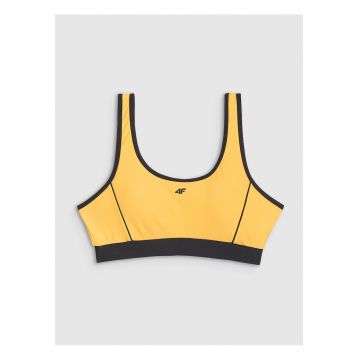 Top de baie  galben - material elastic - cupe detasabile - pentru femei -