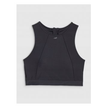 Top de bikini  negru - material sintetic - cupe detasabile - croiala boxer - pentru femei