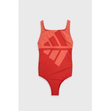 adidas Performance costum de baie copii HC9647 culoarea rosu