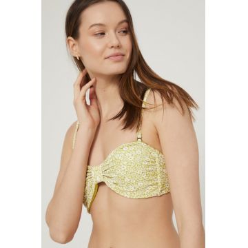 Billabong sutien de baie culoarea verde, cupa usor rigidizata