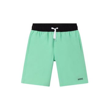 Boss pantaloni scurti de baie copii culoarea verde