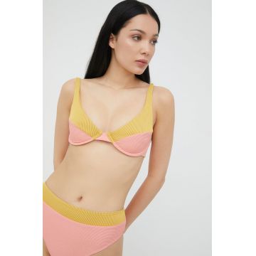 Billabong sutien de baie culoarea galben, cupa moale
