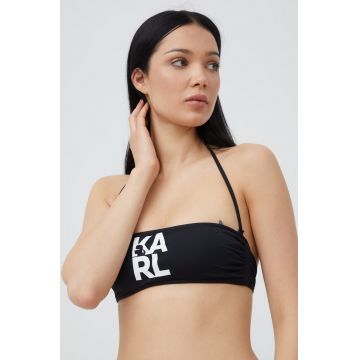 Karl Lagerfeld sutien de baie culoarea negru, cupa rigidizata