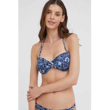 Pepe Jeans sutien de baie Fleur Top culoarea albastru marin