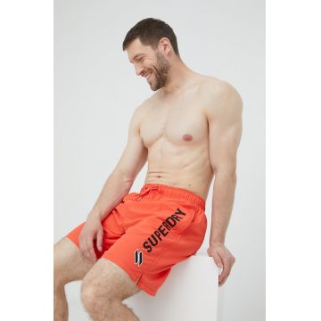 Superdry pantaloni scurti de baie culoarea portocaliu