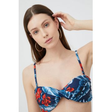 Superdry sutien de baie culoarea albastru marin, cupa usor rigidizata